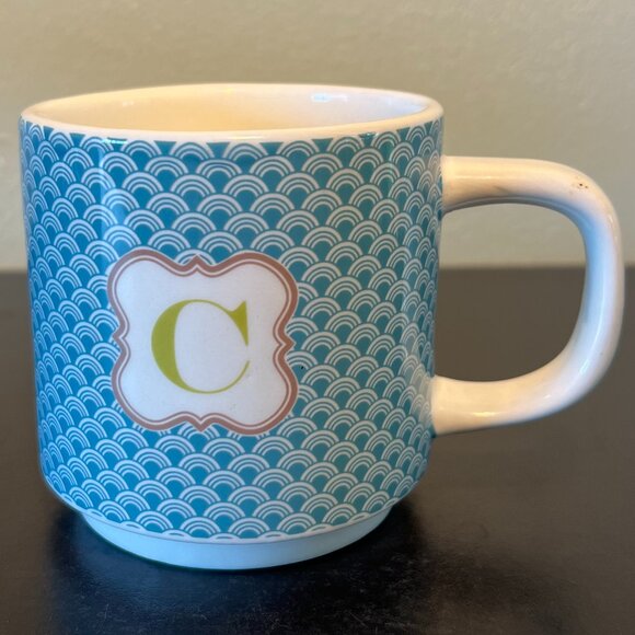LETTER C Teal Scalloped Mermaid Scales MONOGRAM Initial C Mug ~ Jo-Ann Stores - Picture 5 of 10